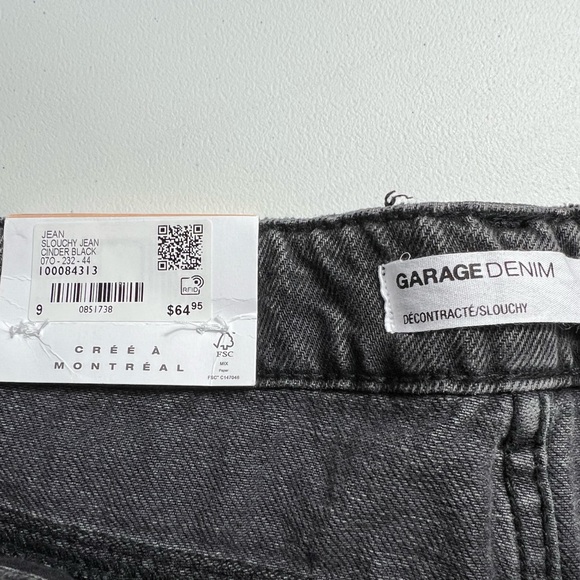 New Garage Denim Black Slouchy Baggy Jeans Size 32 Distressed - Picture 8 of 15